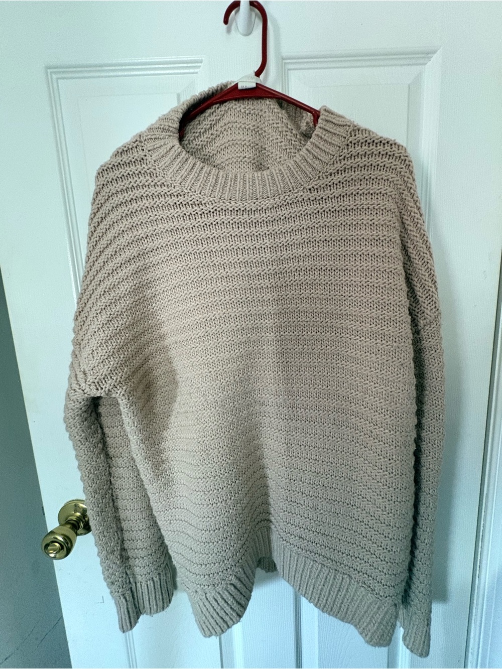 H&M Women's Crewneck Chunky Knit Sweater - Beige